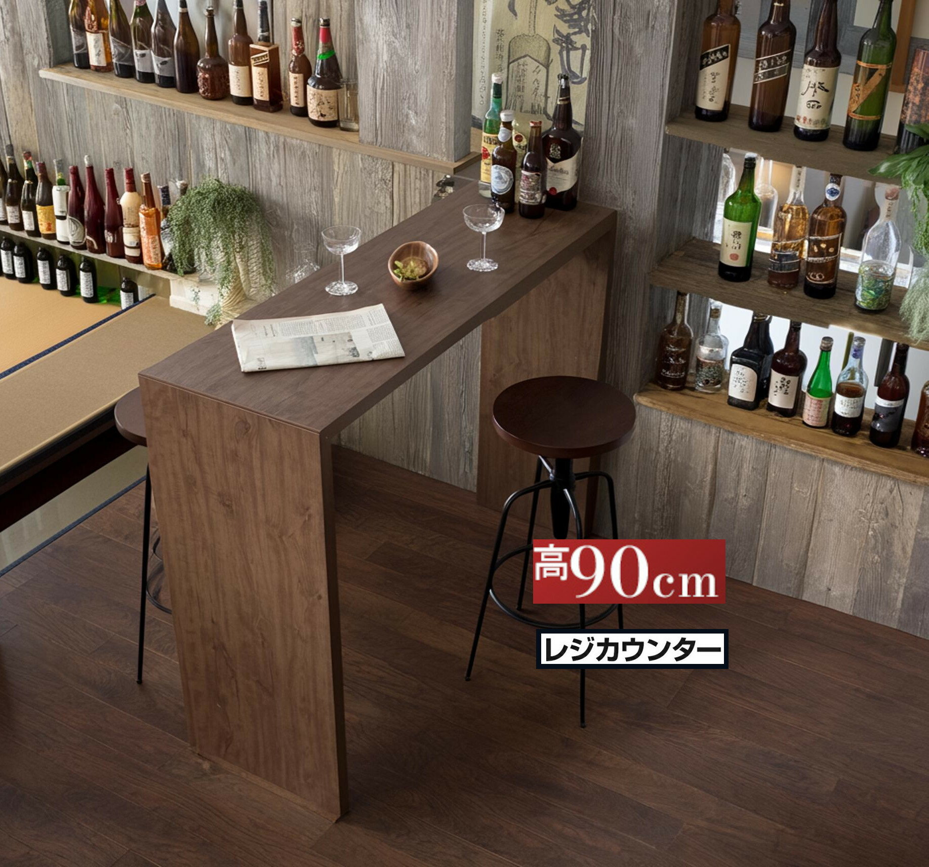 すっきりとした直線のコの字型木製カウンターテーブル。シンプルなデザインと省スペースな奥行きでキッチンカウンターやバーテーブルなど壁付け・対面どちらにも使えてお家の色々な場所で活躍。厚み4cmの頑丈な設計でパソコンやプリンターも置けるので、ハ...