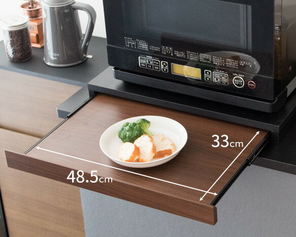 Range Stands - レンジ台 スライドトレー トレイ キッチン隙間収納 電子レンジや炊飯器やポットの下に置くだけ