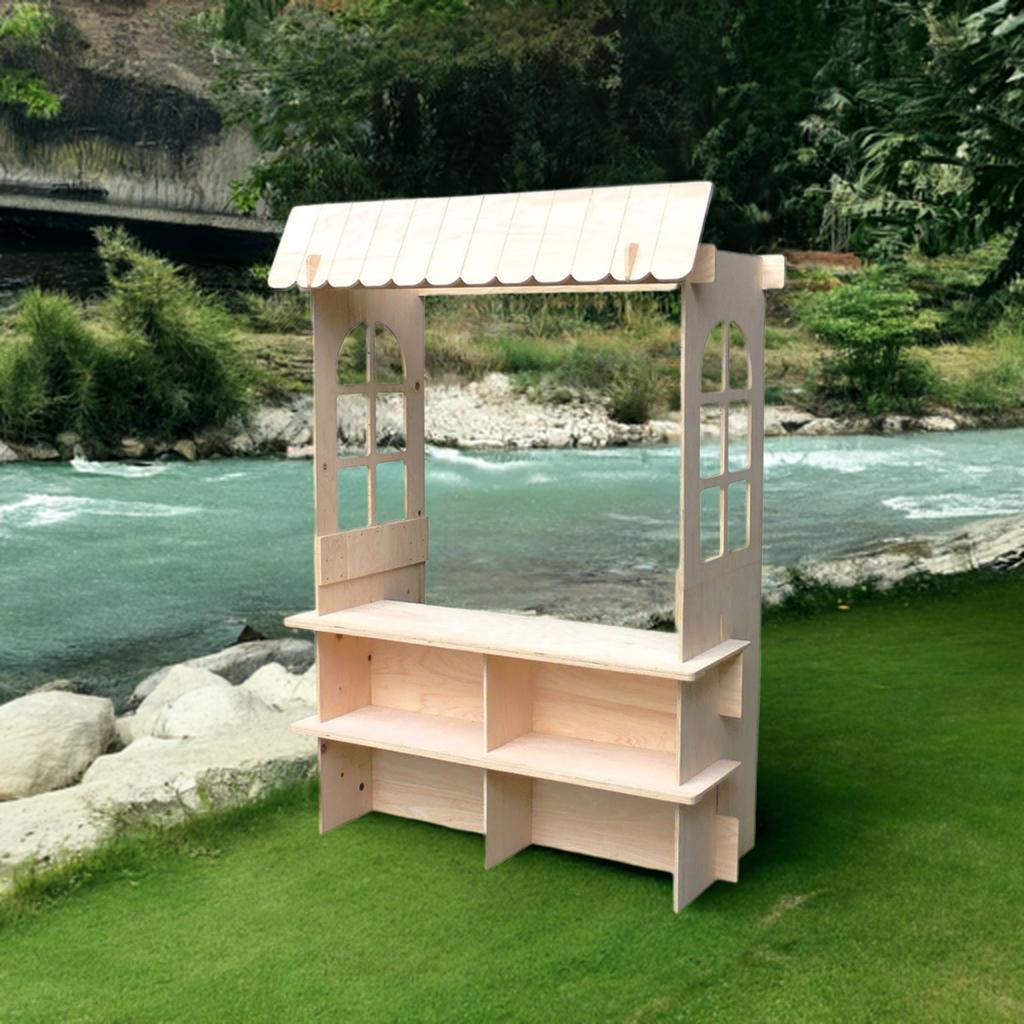 インベント 屋台 対面販売 マルシェ 出店 レジ台 看板 受付 木製 セール kkkez カウンターテーブル おしゃれ 日本製 簡単組立分解 [2]