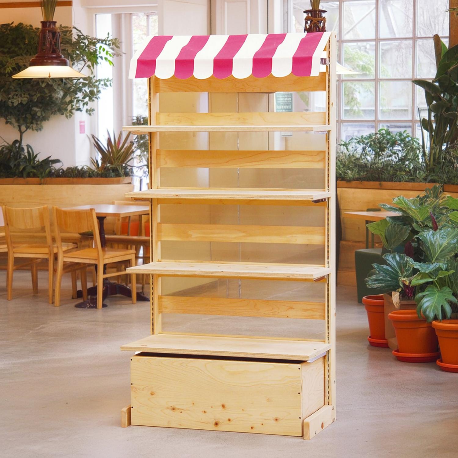 ゴンドラ 什器 キャスター付き テント 取り外し可能 ショーケース 商品陳列棚 ディスプレイ ラック ウ..