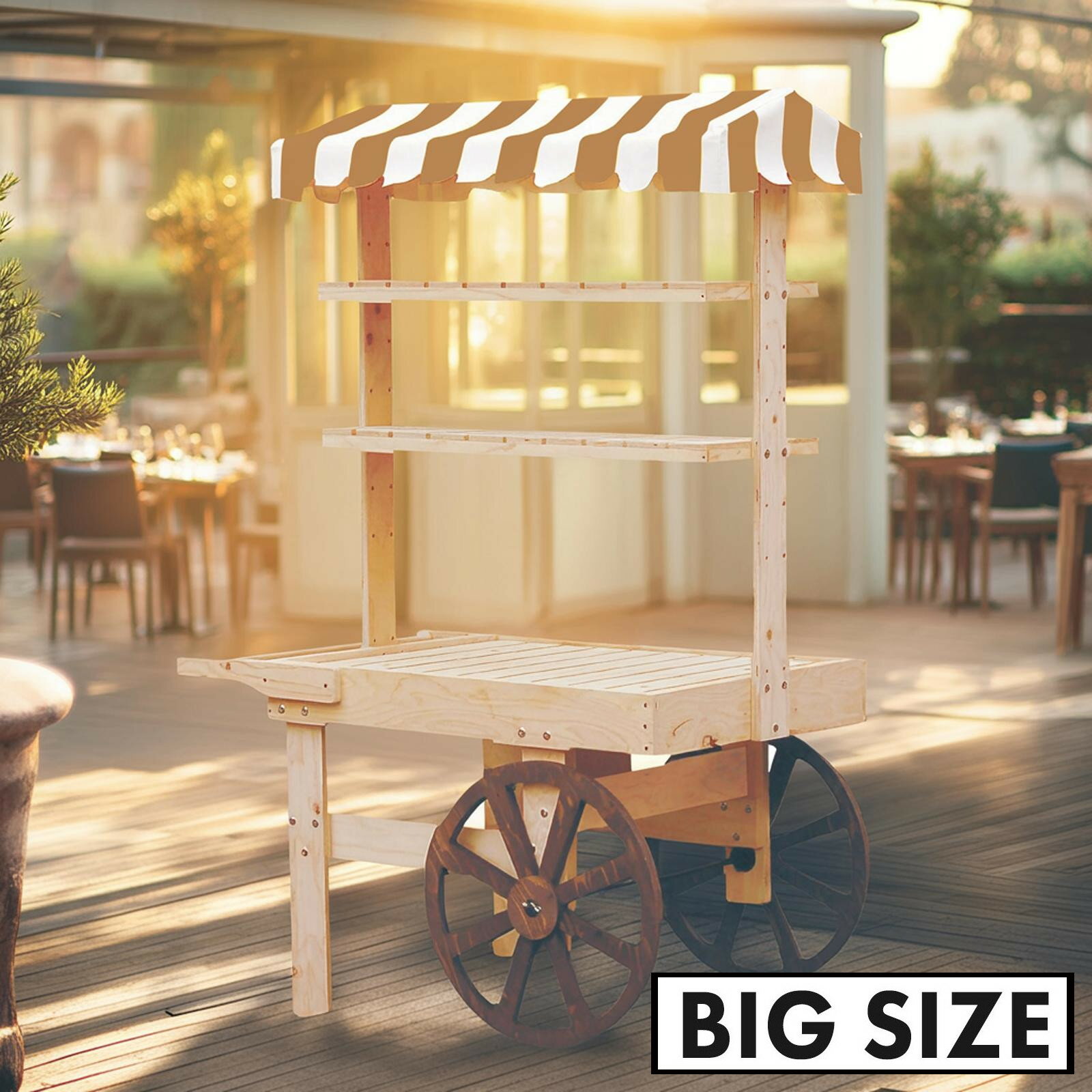 屋台 大型サイズ テント屋根付き 商品ショーケース 陳列 販売台 車輪付き イベント什器 ワゴン マルシ..