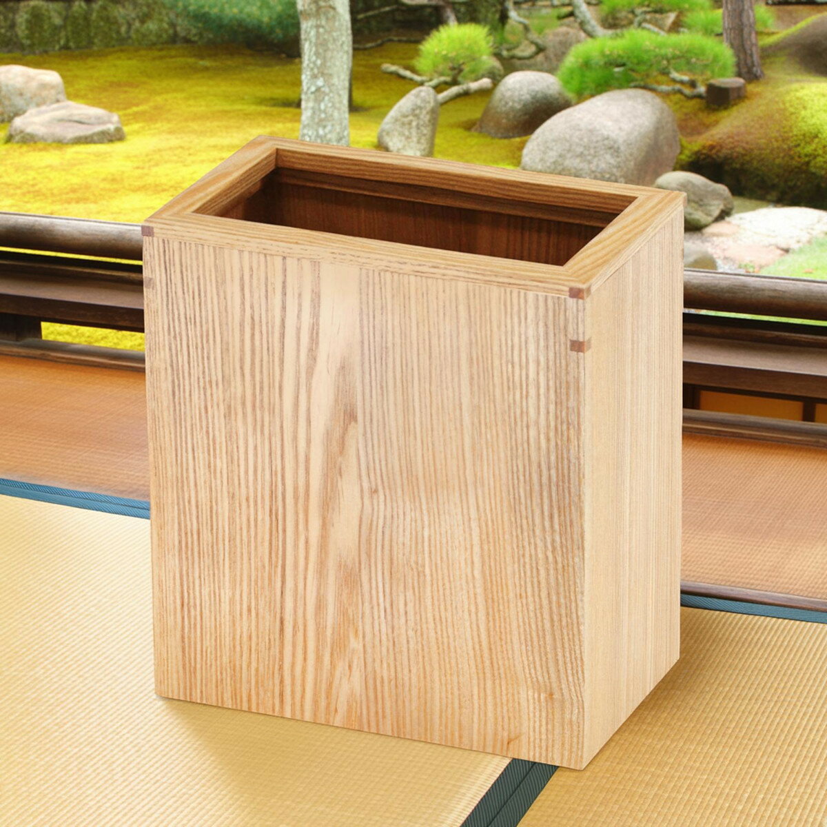 大型日本製高級民芸和家具和風ごみ箱...