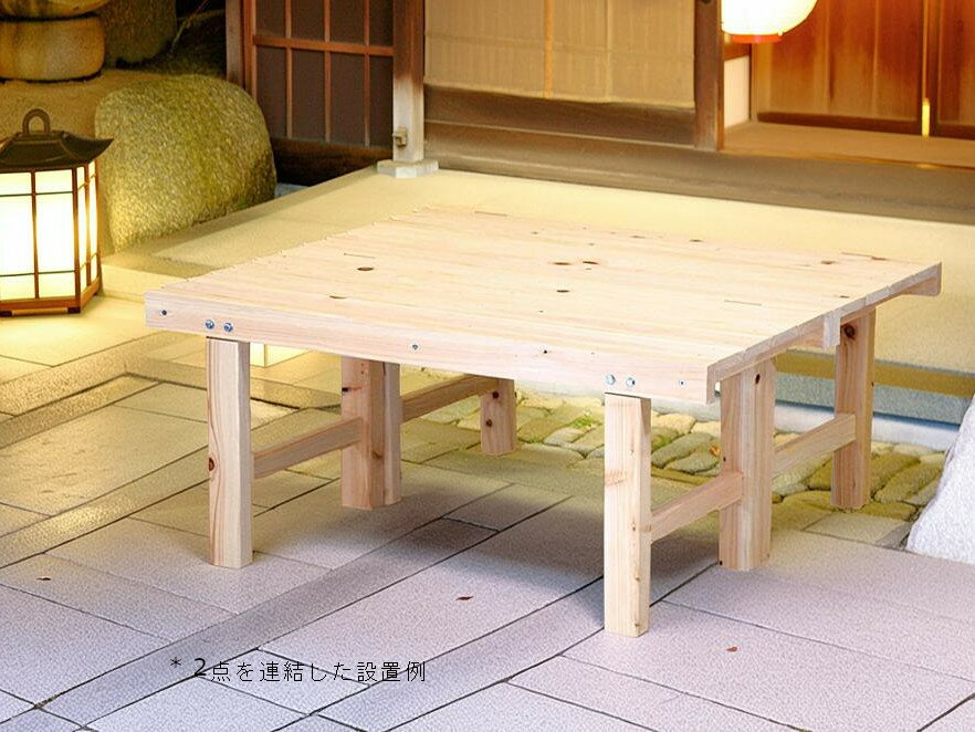 縁台 ベンチ 待合椅子 連結可能 商品陳列台 平台 ステージ ディスプレイ ディスプレー 天然木 ヒノキ ..