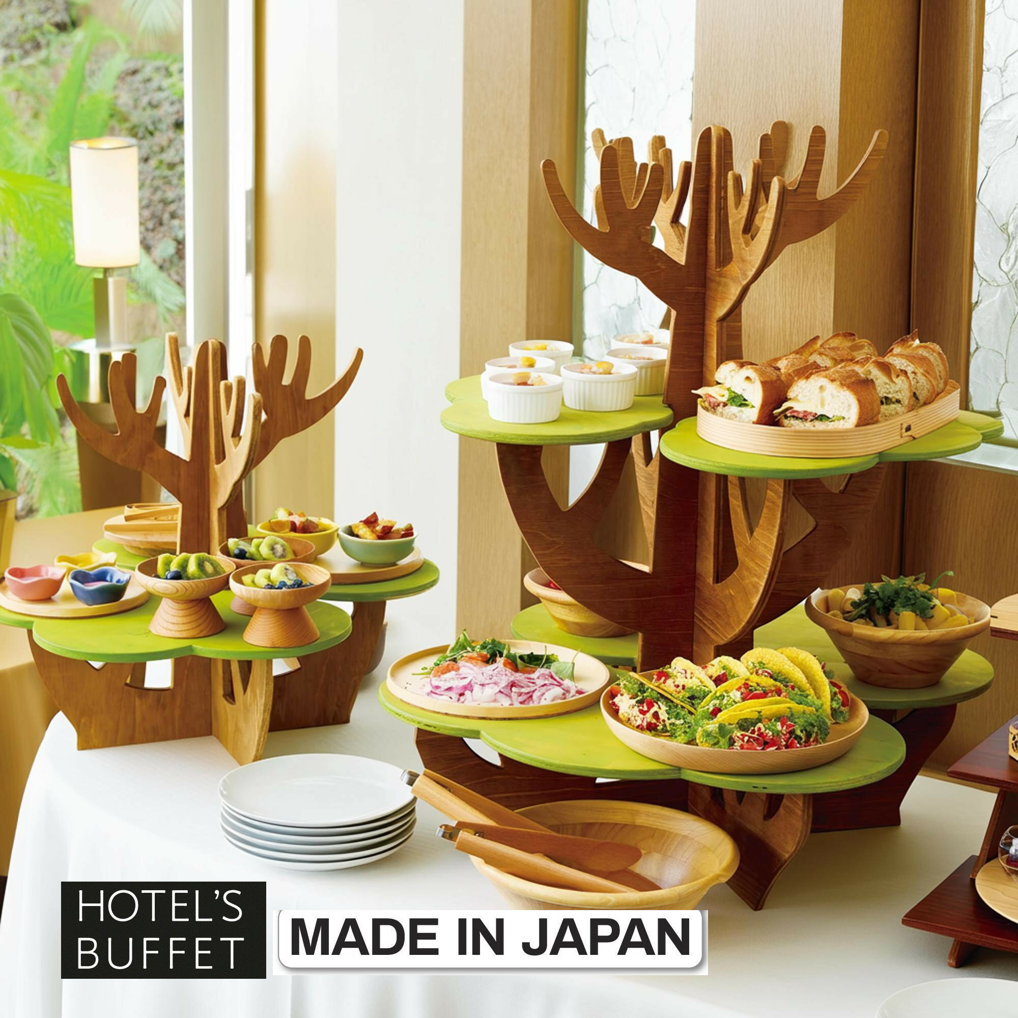 Rakuten - ビュッフェ バイキング 卓上ディスプレイラック 皿 超簡単分解 組立 プレート ホテル 旅館 カフェ レストラン ベーカリー トレー トレイ パン 日本製