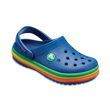 【沖縄県内（離島含）3，300円以上送料無料】クロックス crocs サンダル ジュニア crocband rainbow band clog kids クロックバンド レインボー バンド クロッグ キッズ 205205