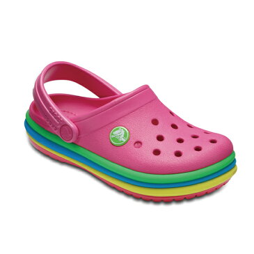 【沖縄県内（離島含）3，300円以上送料無料】クロックス crocs サンダル ジュニア crocband rainbow band clog kids クロックバンド レインボー バンド クロッグ キッズ 205205