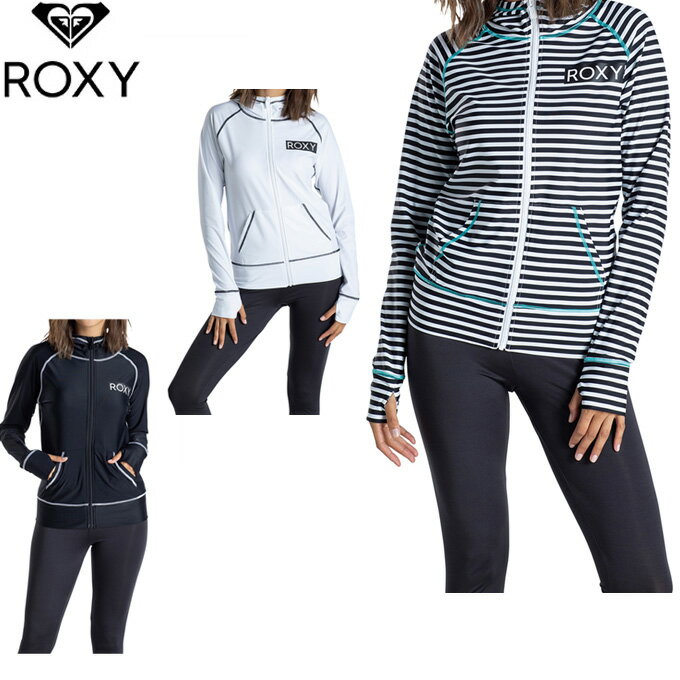 【沖縄県内（離島含）3，300円以上送料無料】ロキシー ROXY ラッシュガード 長袖 レディース ラッシュ パーカー UVカット RASHIE PARKA RLY205023のサムネイル