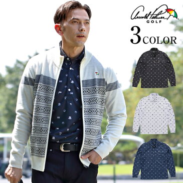 アーノルドパーマー arnold palmer ゴルフウェア ポロシャツ 長袖 メンズ トビ柄ボタンダウン長袖シャツ AP220202J03