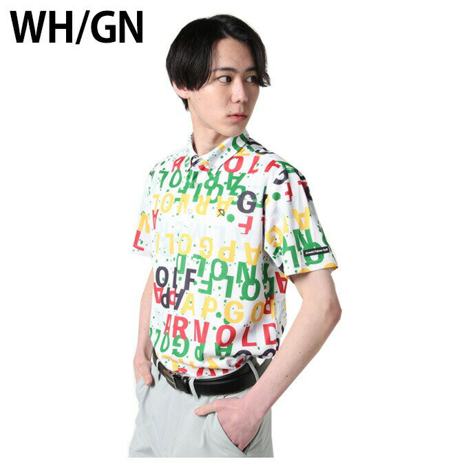 アーノルドパーマー arnold palmer ゴルフウェア ポロシャツ 半袖 メンズ スプラッシュタイポグラフィ AP220101L10