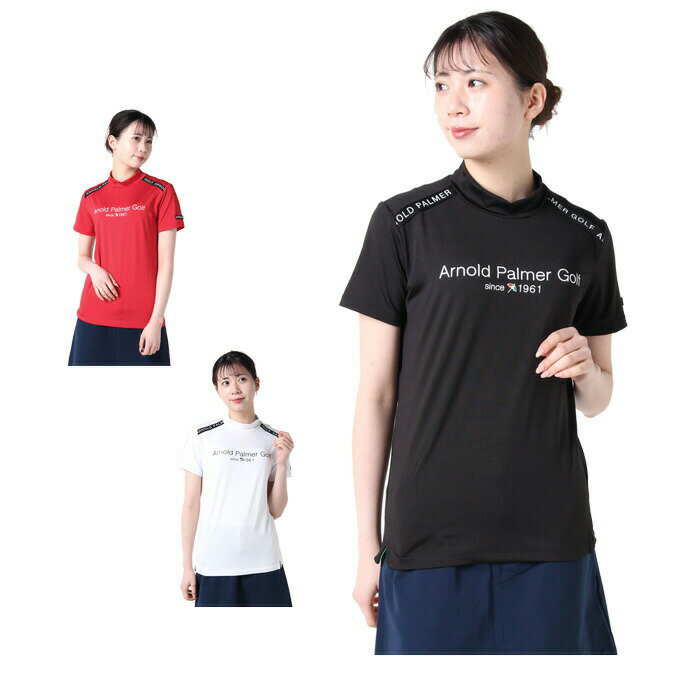 アーノルドパーマー arnold palmer ゴルフウェア 半袖シャツ レディース ラインモックネック半袖シャツ AP220301L04
