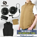 ファン付きベスト バッテリー付き メンズ レディース 長時間使用可能 9枚羽 3段階調整 ファン付き作業服 送風ウェア 空調ウェア 冷却服 空調作業服 静音 軽...