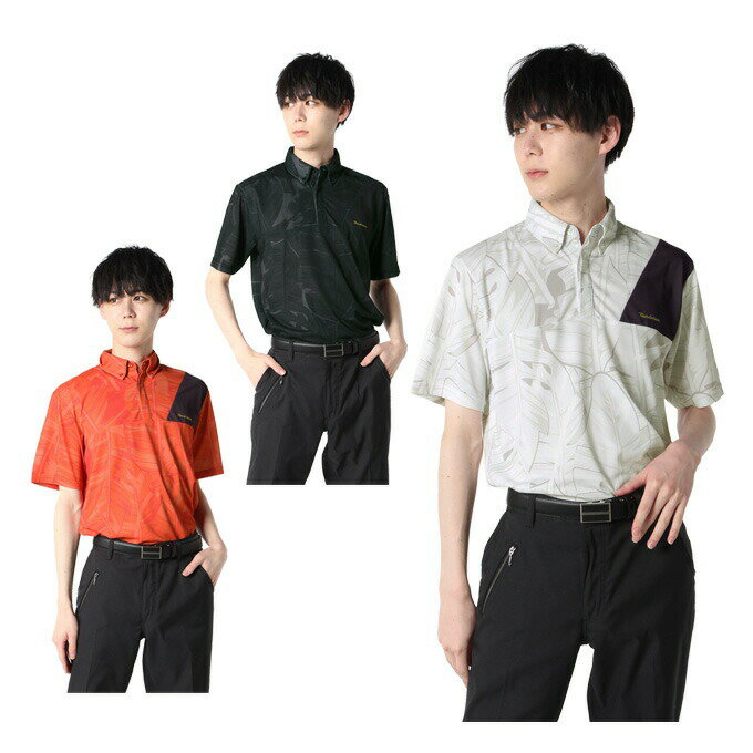 【沖縄県内（離島含）3，300円以上送料無料】ツアーディビジョン Tourdivision ゴルフウェア ポロシャツ 半袖 メンズ ボタニカル半袖ポロ TD220101M06