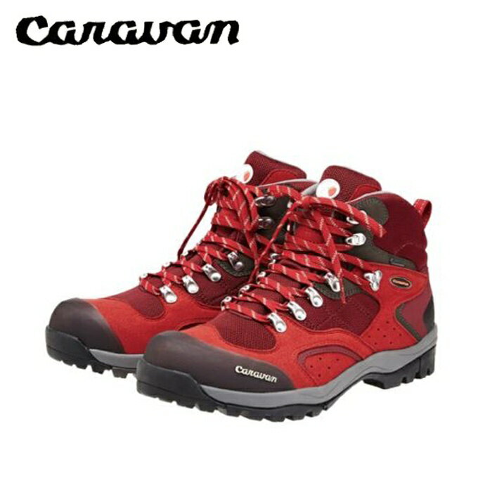 キャラバン トレッキングシューズ ゴアテックス ハイカット レディース C1-02S 0010106 220 レッド GORE-TEX Caravan 登山靴 防水シューズ 登山入門 入門者向け 初心者 C1_02S 3E