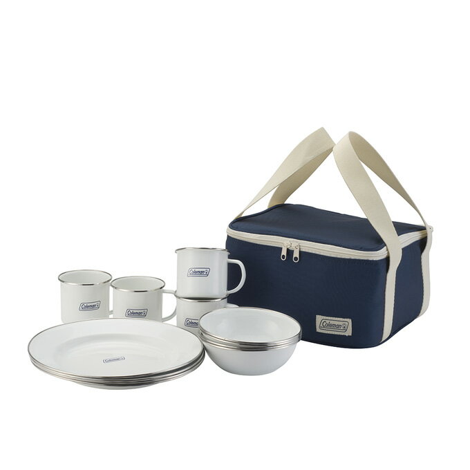 コールマン 食器セット 皿 + マグカップ 4人用 マグカップ 琺瑯 ディッシュウェアセット 2000032362 Coleman通販格安セール情報 楽天 通販