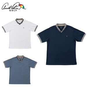 アーノルドパーマー arnold palmer ゴルフウェア ポロシャツ 半袖 メンズ メランジ衿スキッパー半袖シャツ AP220101H02