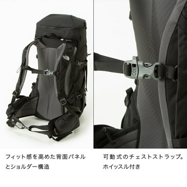 ノースフェイス 登山バッグ 30L レディース テルス30 NMW61810 K ブラック THE NORTH FACE 宿泊登山 日帰り登山