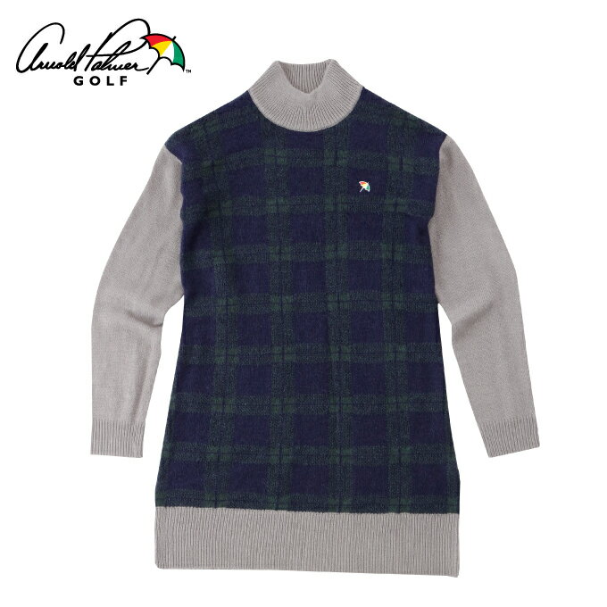 アーノルドパーマー arnold palmer ゴルフウェア ワンピース レディース チェック柄ニットワンピース AP220412I02