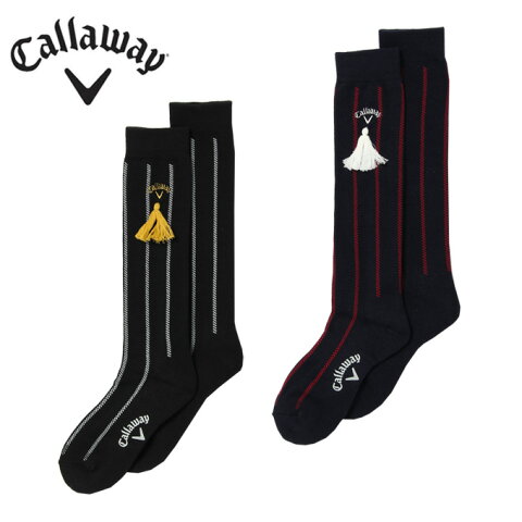 キャロウェイ ゴルフ ソックス レディース ストライプタッセルハイソックス 241-9285804 Callaway