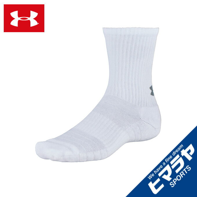 アンダーアーマー アンクルソックス メンズ レディース UAトレーニング コットン クルー 1346768-100 UNDER ARMOUR