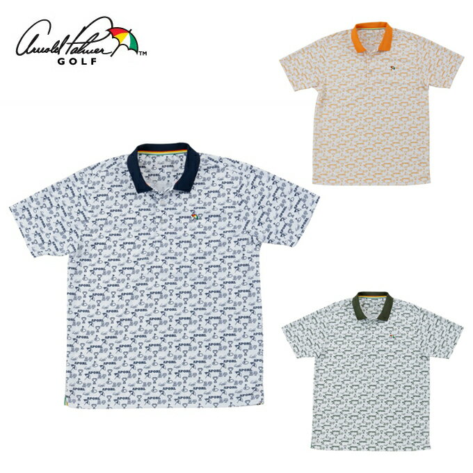 アーノルドパーマー arnold palmer ゴルフウェア ポロシャツ 半袖 メンズ 総柄半袖シャツ AP220101J12