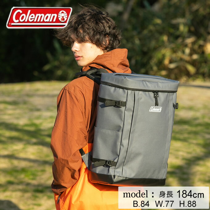 コールマン リュックサック 35L メンズ レディース シールド35 グレイ/ブラック 2000036289 Coleman バックパック バッグ 大容量 スクエアバッグ スクエア型のサムネイル