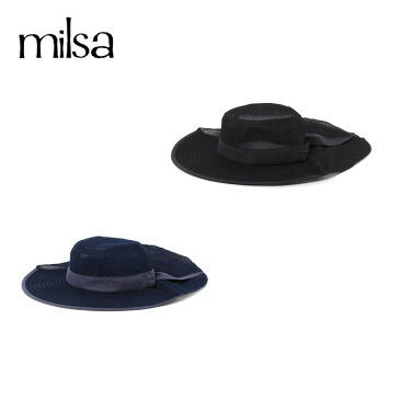 ミルサ milsa ゴルフ ハット レディース 風とば—ぬギャザーハット 106-361211