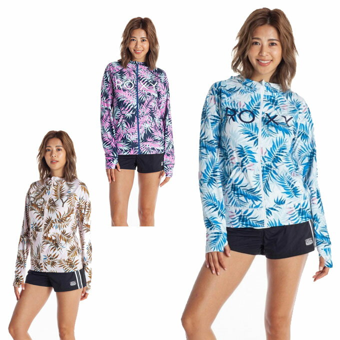 ロキシー ラッシュガード 長袖 レディース ラッシュパーカー UVカット LEAF WAVE RASH RLY202009 ROXY
