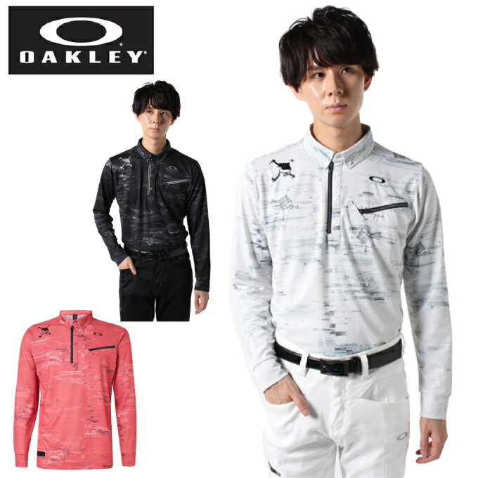 オークリー ゴルフウェア ポロシャツ 長袖 メンズ Skull Muscular LS Zip Shirts 2.0 FOA401679 OAKLEY