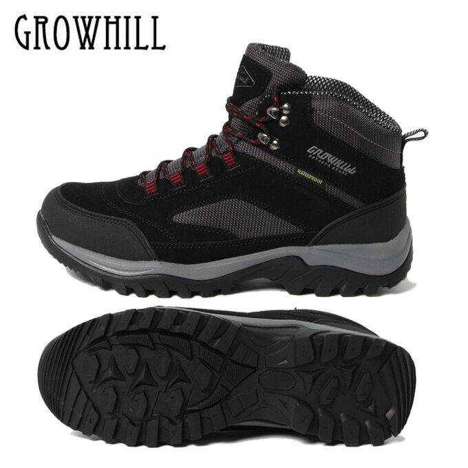 グローヒル トレッキングシューズ ミッドカット メンズ GTS590 BK GROWHILL 登山靴 防水シューズ 山登り ミドルカットブーツ ヒマラヤ店 みんなのレビュー 口コミ・評判