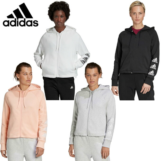 アディダス フリース レディース スタック ロゴ フルジップ フリース パーカー IPB08 adidasのサムネイル