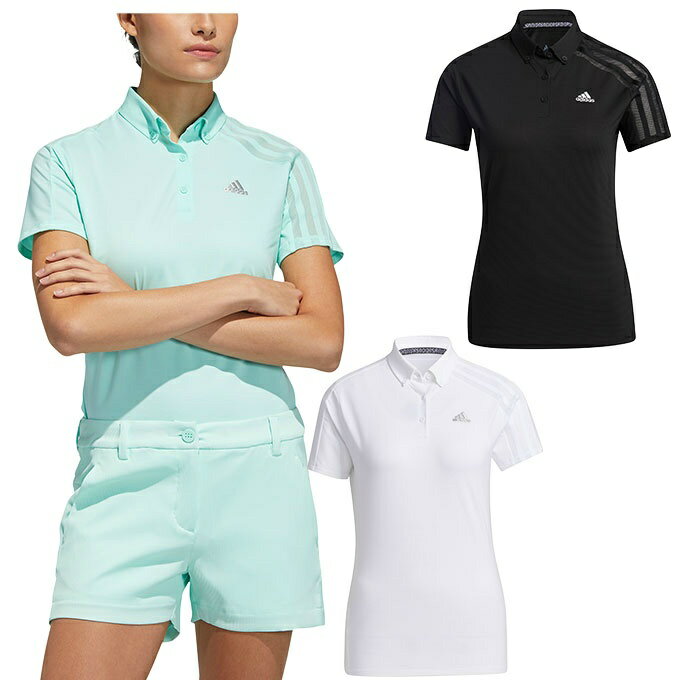 アディダス ゴルフウェア ポロシャツ 半袖 レディース HEAT.RDY 半袖ボタンダウンシャツ 23246 adidas