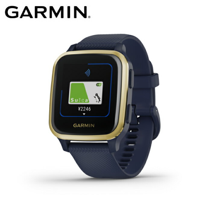 ガーミン GARMIN ランニング 腕時計 GPS付 ヴェニュー エスキュー Venu Sq Music Navy/Light Gold 010-02426-72
