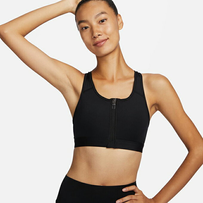 ナイキ スポーツブラ ブラトップ レディース Dri-FIT ドライフィット スウッシュ フロントジップ DD1206-010 NIKE