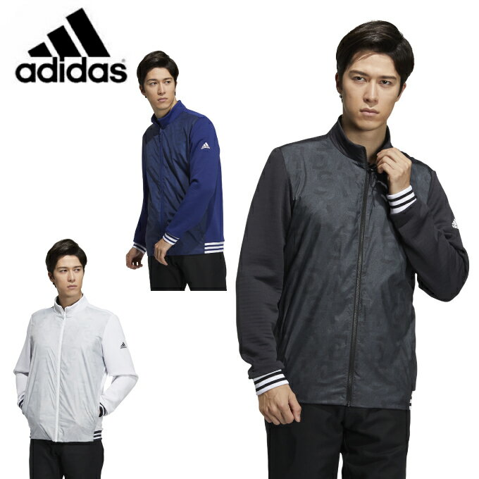 アディダス ゴルフウェア ブルゾン メンズ PRIMEGREEN ファブリックミックス 防風長袖フルジップスウエット BO218 adidas