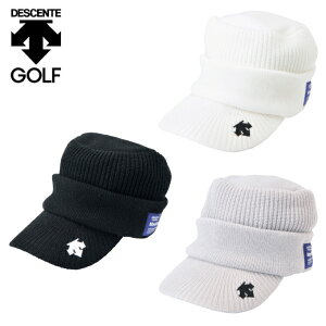 デサントゴルフ ブルー DESCENTE GOLF BLUE ゴルフ ニット帽 メンズ つば付きニットキャップ DGBSJC22
