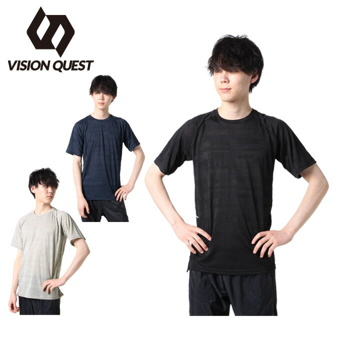 ビジョンクエスト VISION QUEST ランニングウェア Tシャツ 半袖 メンズ RUNジャガードTシャツ VQ561002K03