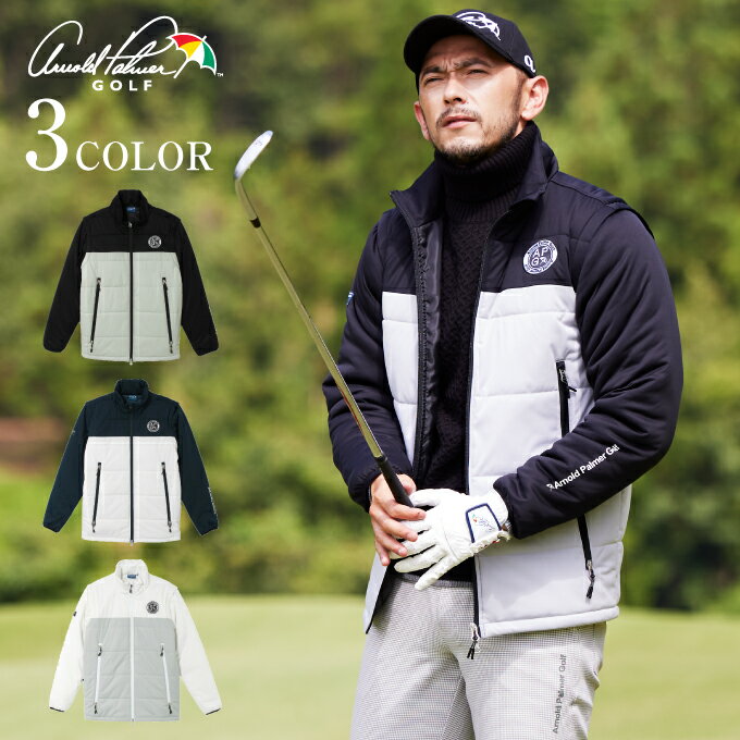 アーノルドパーマー arnold palmer ゴルフウェア ブルゾン メンズ 中綿2WAYジャケット AP220206K04のサムネイル