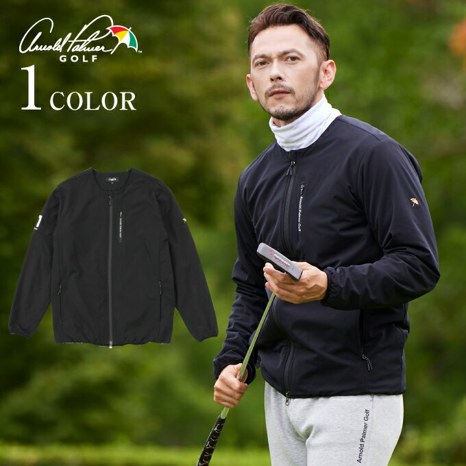 アーノルドパーマー arnold palmer ゴルフウェア ブルゾン メンズ BKノーカラーブルゾン AP220206K05のサムネイル