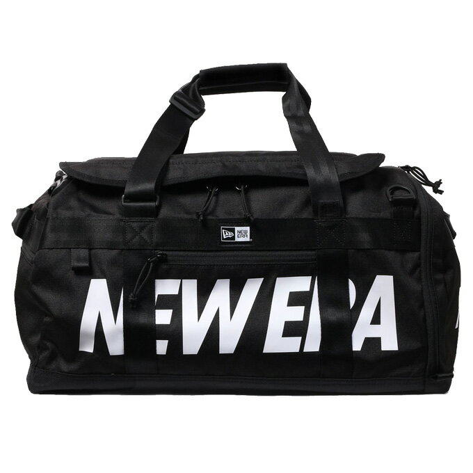 ニューエラ バッグ メンズ ニューエラ NEW ERA ボストンバッグ 50L メンズ クラブ ダッフルバッグ 2ウェイ プリントロゴ 13061346 大容量 修学旅行 部活 合宿 遠征 黒 ブラック