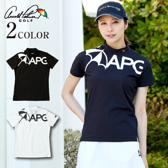 アーノルドパーマー arnold palmer ゴルフウェア 半袖シャツ レディース BKモックネック半袖シャツ AP220301L05のサムネイル