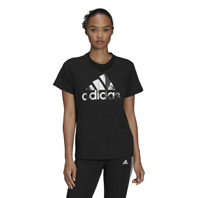 アディダス Tシャツ 半袖 レディース エッセンシャルズ プリントロゴ コットン半袖Tシャツ HD9328 QU658 adidas