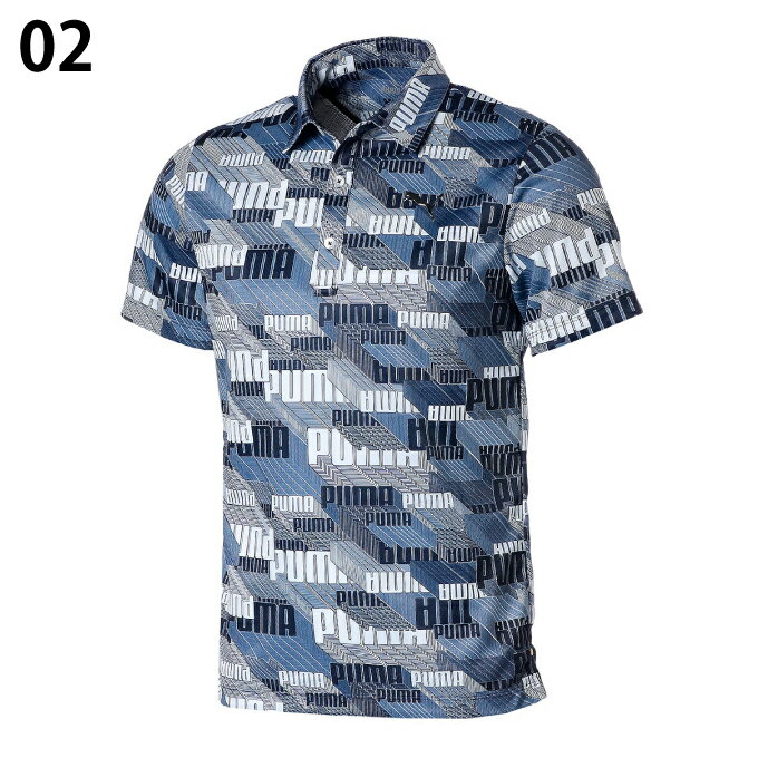 プーマ ゴルフウェア ポロシャツ 半袖 メンズ 3D グラフィック 半袖ポロシャツ 930522 PUMA