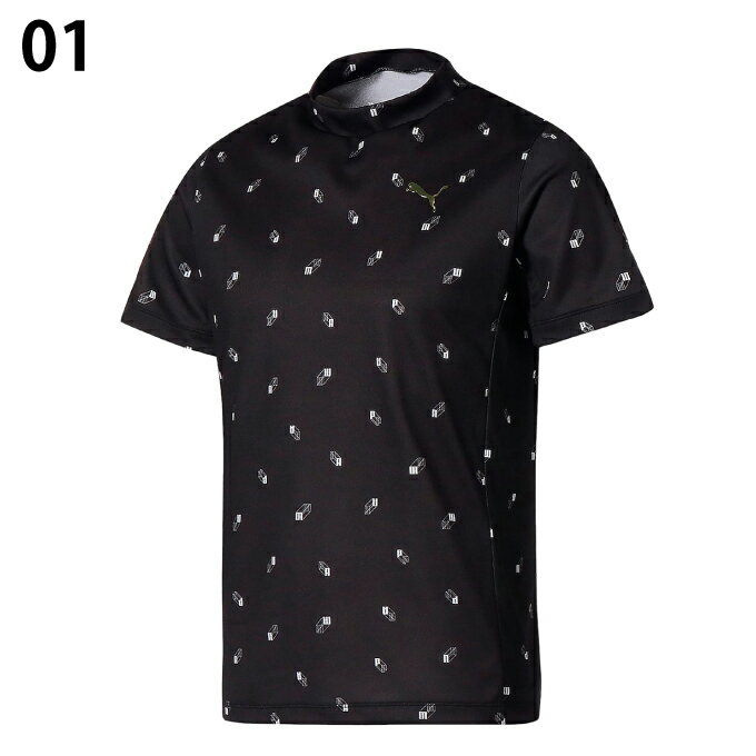 プーマ ゴルフウェア 半袖シャツ メンズ 3D ロゴ 半袖 モックネック シャツ 930528 PUMA