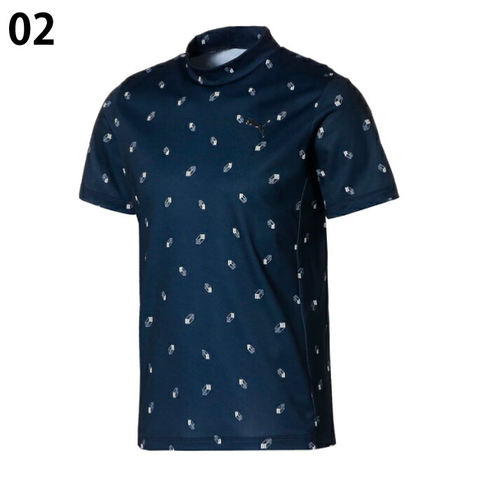 プーマ ゴルフウェア 半袖シャツ メンズ 3D ロゴ 半袖 モックネック シャツ 930528 PUMA