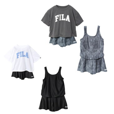 フィラ FILA 水着 ワンピース 女の子 ジュニア Tシャツ付サロペット2点セット 122-664