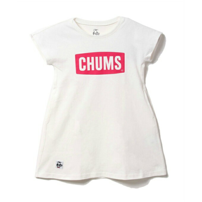 チャムス CHUMS ワンピース 半袖 ジュニア Kid's CHUMS Logo Dress キッズチャムスロゴドレス CH21-1234 White/Redのサムネイル