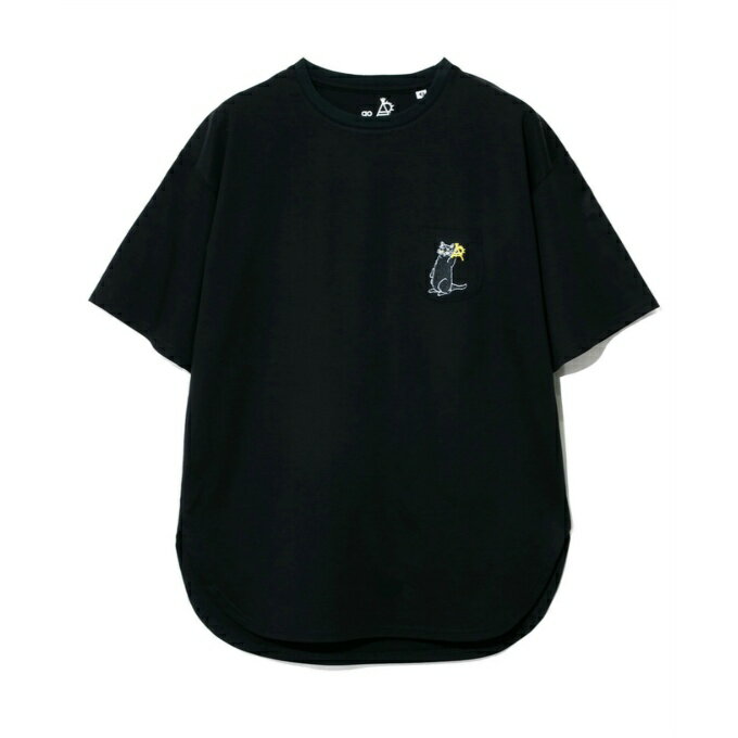 ゴースローキャラバン Go Slow Caravan Tシャツ 半袖 メンズ シルケット色々刺繍ポケットラウンドBIG TEE 376106 BLACK