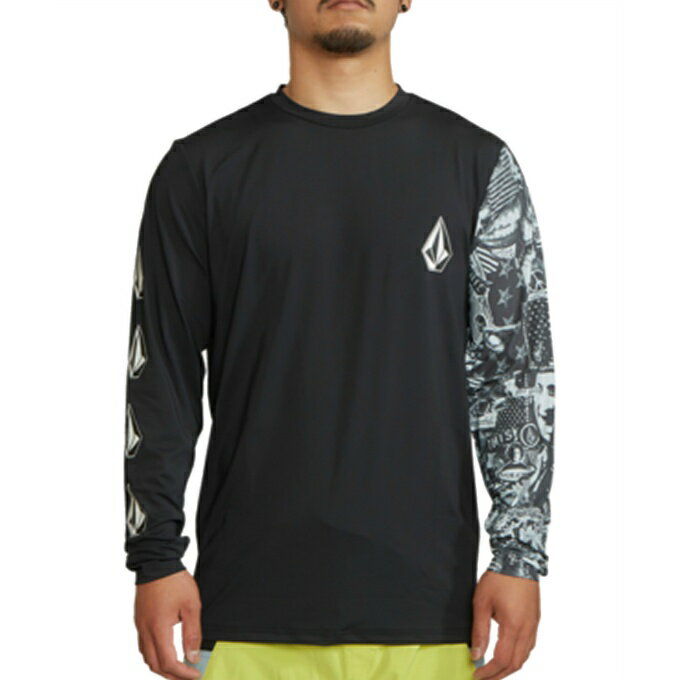 {R VOLCOM bVK[h  Y ICONIC STONE COLLAGE LONG SLEEVE RASHGUARD A9312204