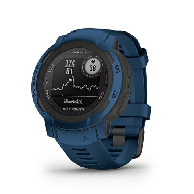 ガーミン GARMIN ランニング 腕時計 GPS付 インスティンクト2 Instinct 2 Dual Power Tidal Blue 010-02627-46