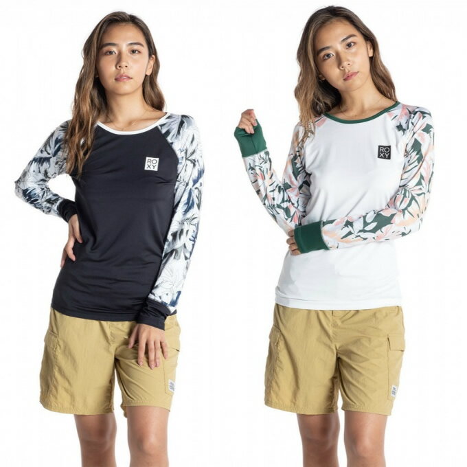 ロキシー ROXY ラッシュガード 長袖 レディース WATERCOLOR LEAF PULL OVER RLY211028